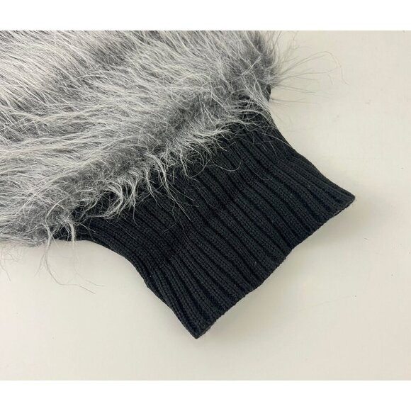 Fabdog  Pet Apparel Faux Fur Sweater Vest For Dogs Black & Gray Size L - Picture 5 of 7